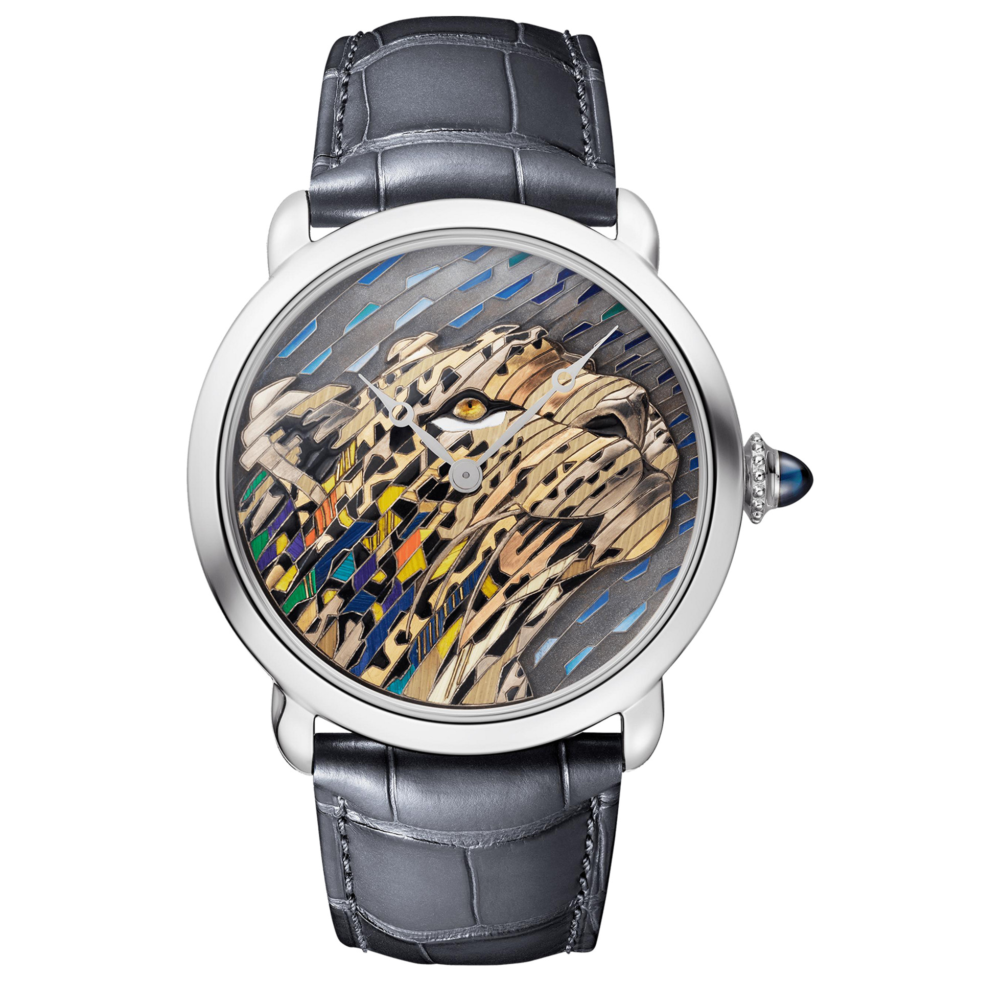 Cartier Ronde Louis Cartier with a panther's head in straw and gold